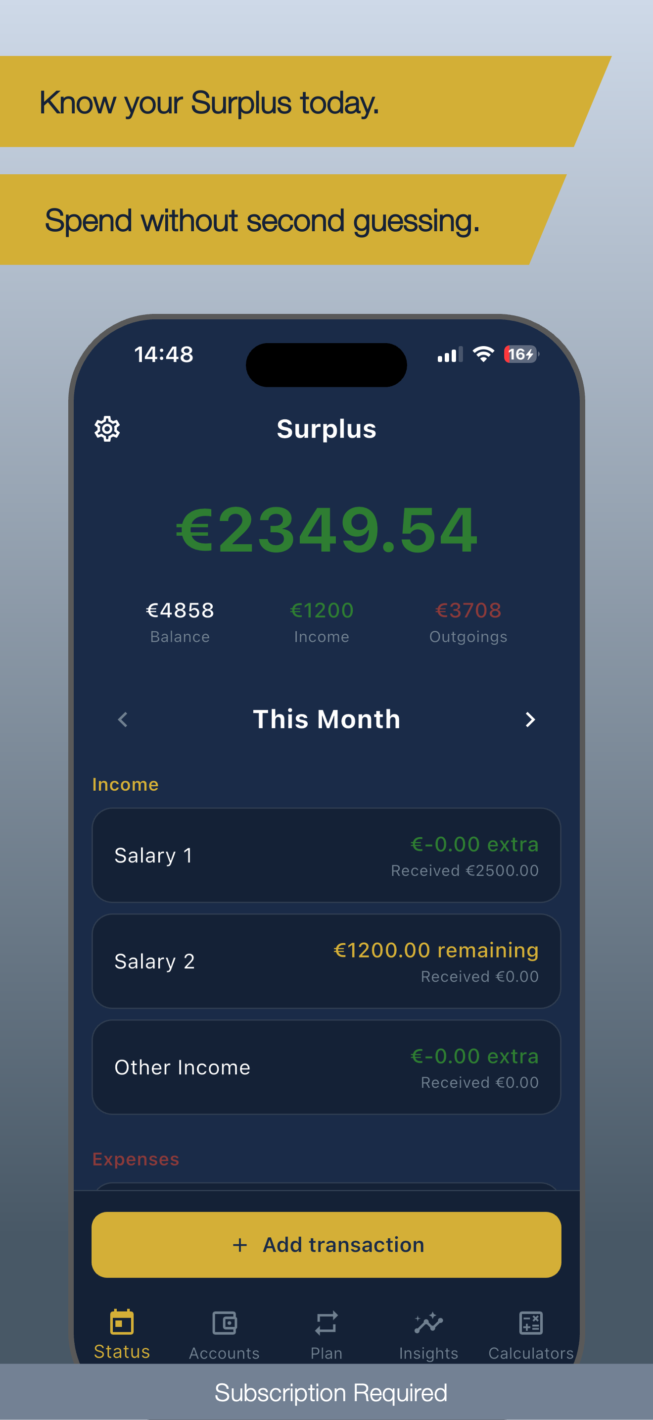 Surplus buffer screen